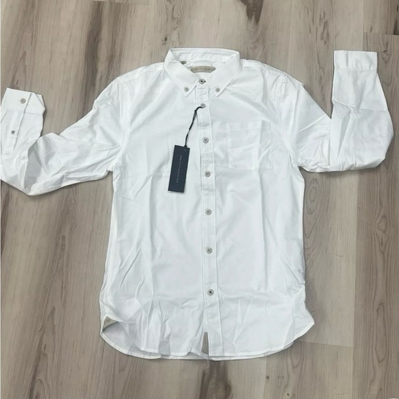 STONE ROSE Stretch Men'sShirt Casual Button Front Size XS New White